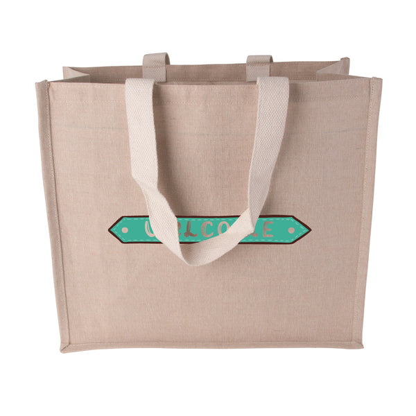 Tolldene Canvas shopper with woven handles