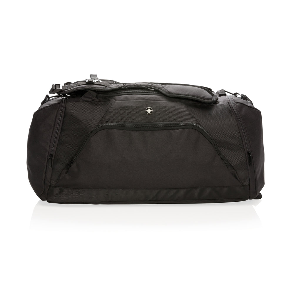 Branded Swiss Peak RFID sports duffel & backpack