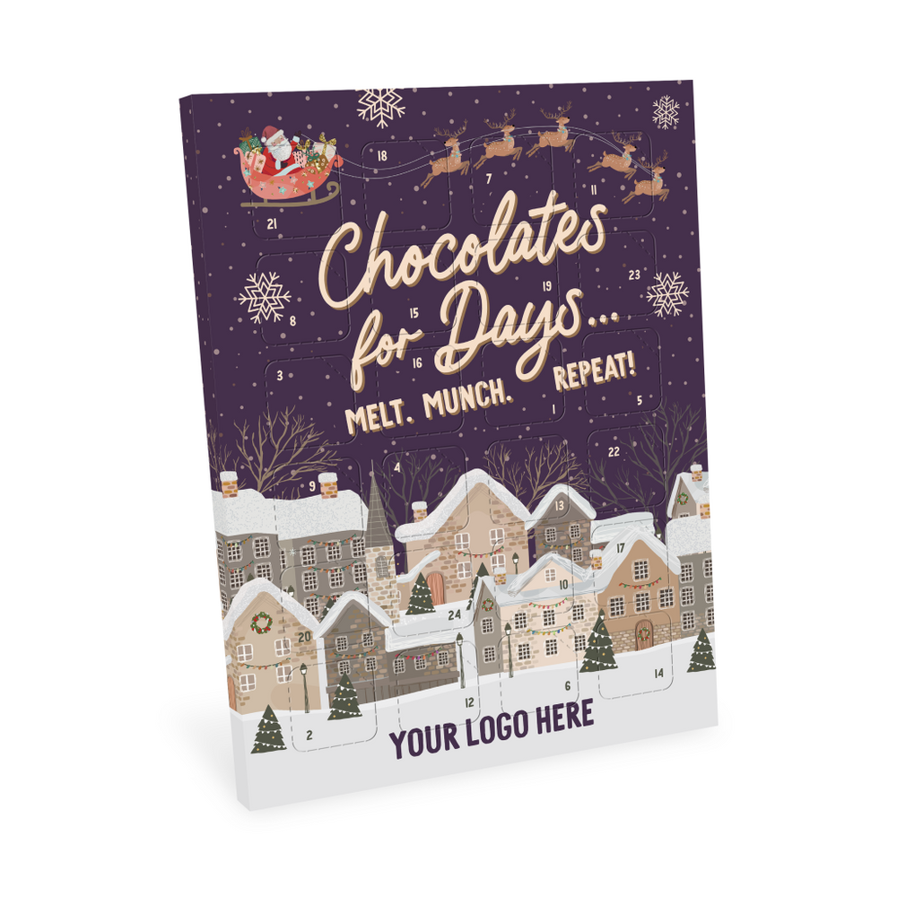 Advent Calendars, Maxi Advent Calendar, Vegan Dark Chocolate, 3D Branding Bespoke