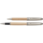Tongfields Beech wood pen set Brown