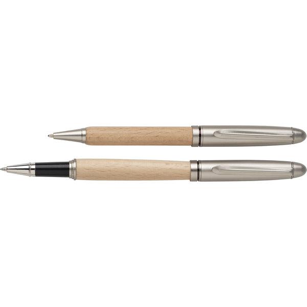 Tongfields Beech wood pen set Brown