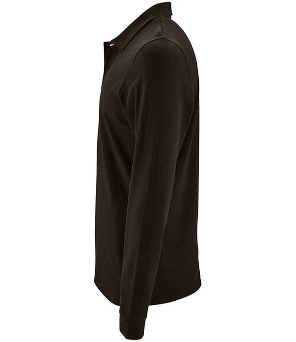 SOL'S Perfect Long Sleeve Piqué Polo Shirt Black