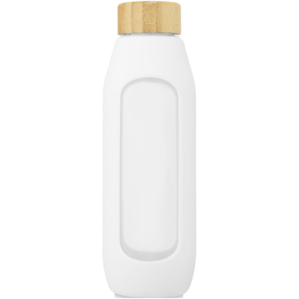 Branded Tidan 600 ml borosilicate glass bottle with silicone grip