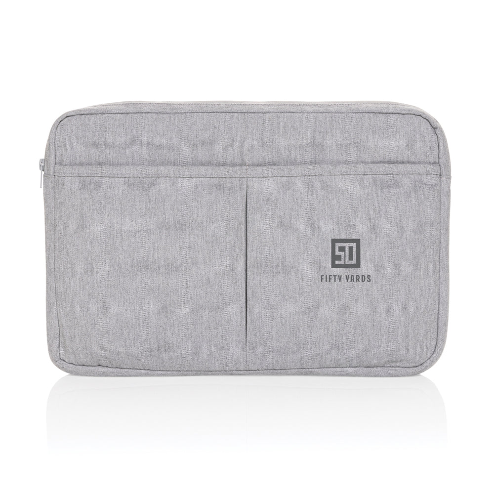 Branded Laluka AWARE™ recycled cotton 15.6 inch laptop sleeve
