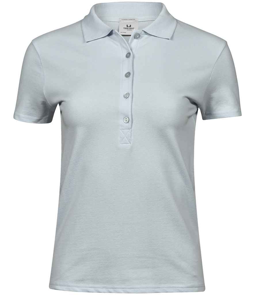 Tee Jays Ladies Luxury Stretch Polo Shirt Ice Blue
