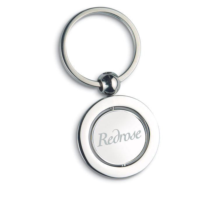 Branded Globe metal key ring