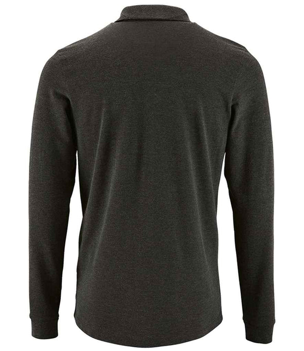 SOL'S Perfect Long Sleeve Piqué Polo Shirt Charcoal Marl