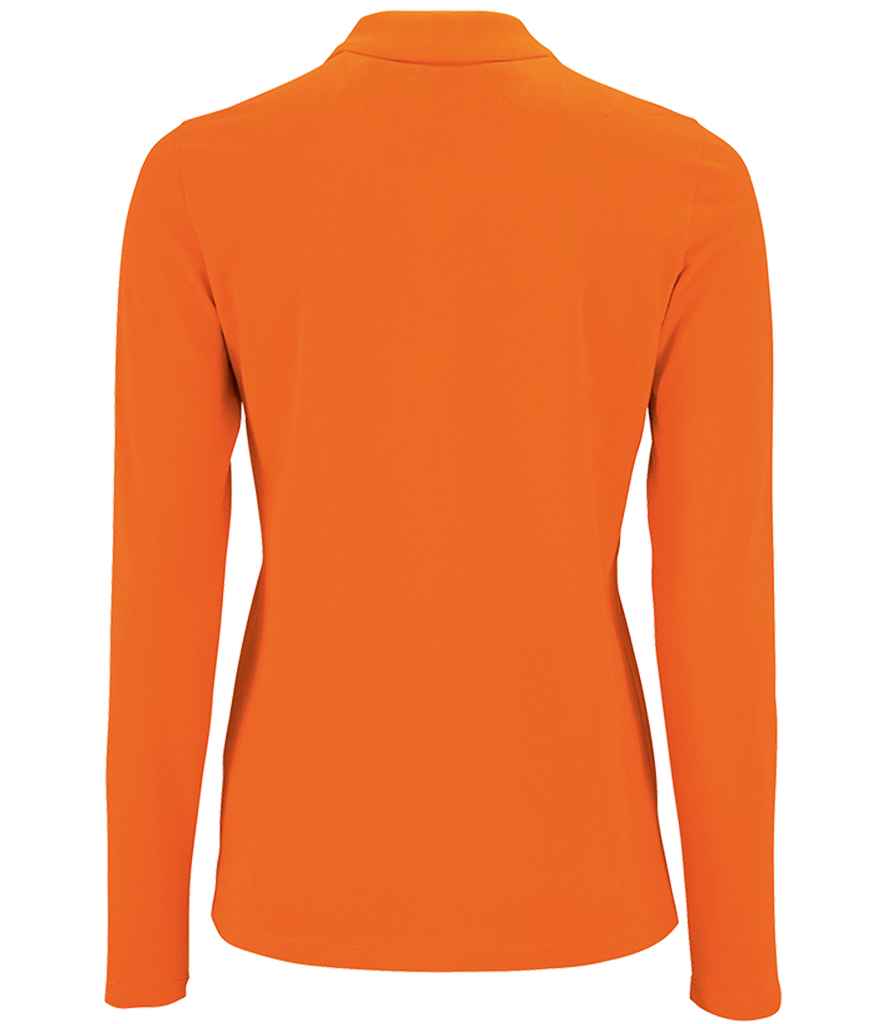 SOL'S Ladies Perfect Long Sleeve Piqué Polo Shirt Orange