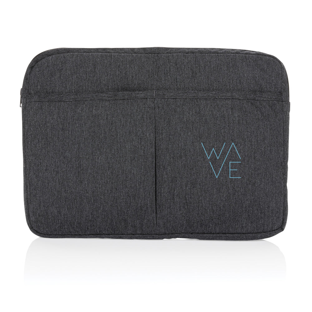 Branded Laluka AWARE™ recycled cotton 15.6 inch laptop sleeve