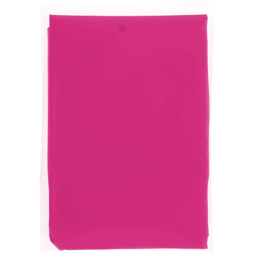 Branded Ziva disposable rain poncho with storage pouch
