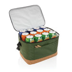 Branded Impact AWARE™ XL RPET two tone cooler bag with cork detail