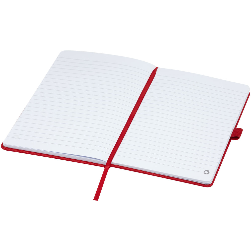 Branded Honua A5 recycled paper notebook with recycled PET cover