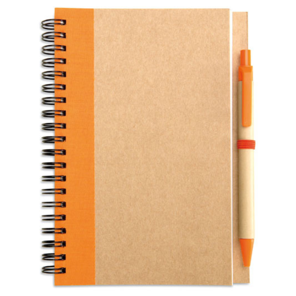 Branded B6 recycled notebook with pen