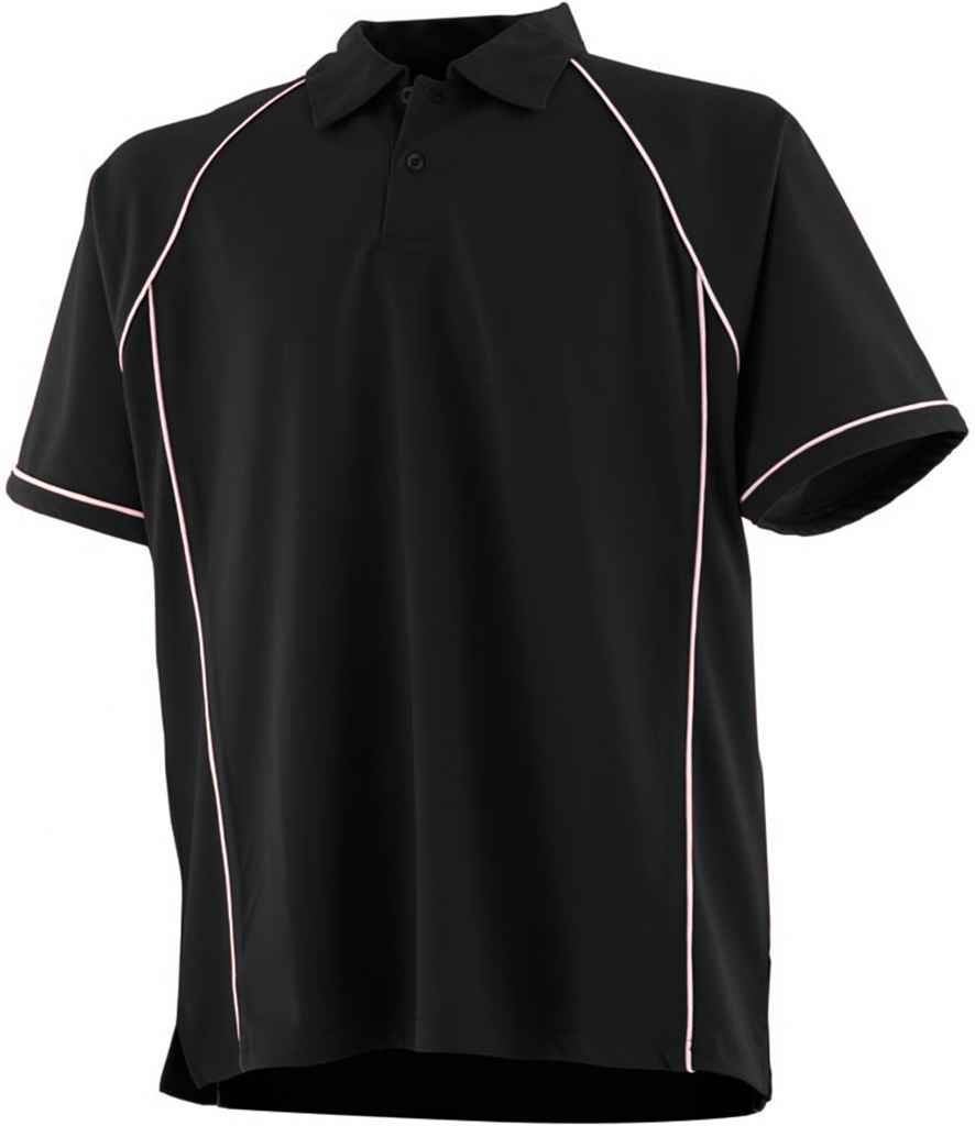 Finden + Hales Kids Performance Piped Polo Shirt Black/White