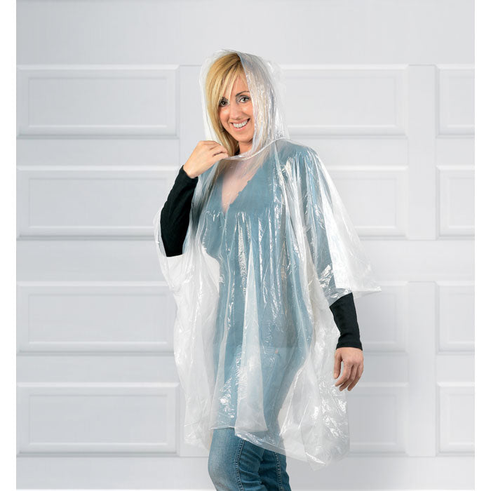 Branded Poncho in round container