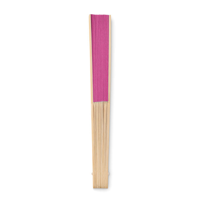 Branded Manual hand fan with bamboo handle