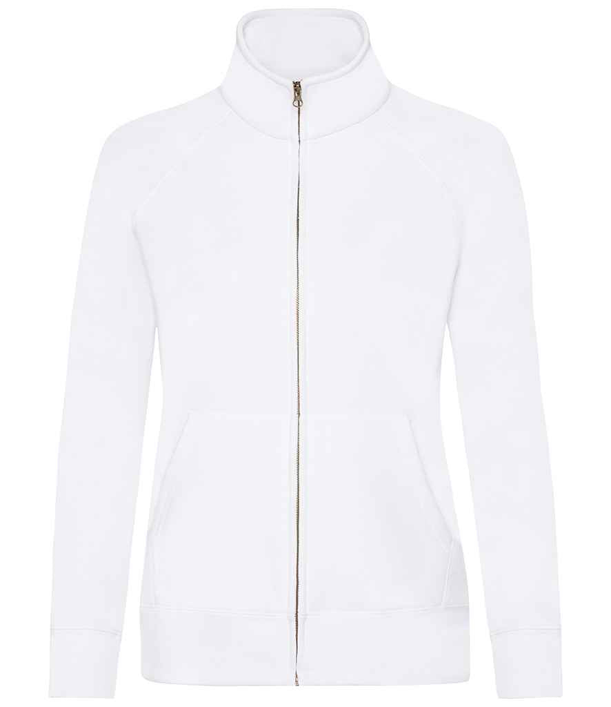 Fruit of the Loom Premium Lady Fit Sweat Jacket White