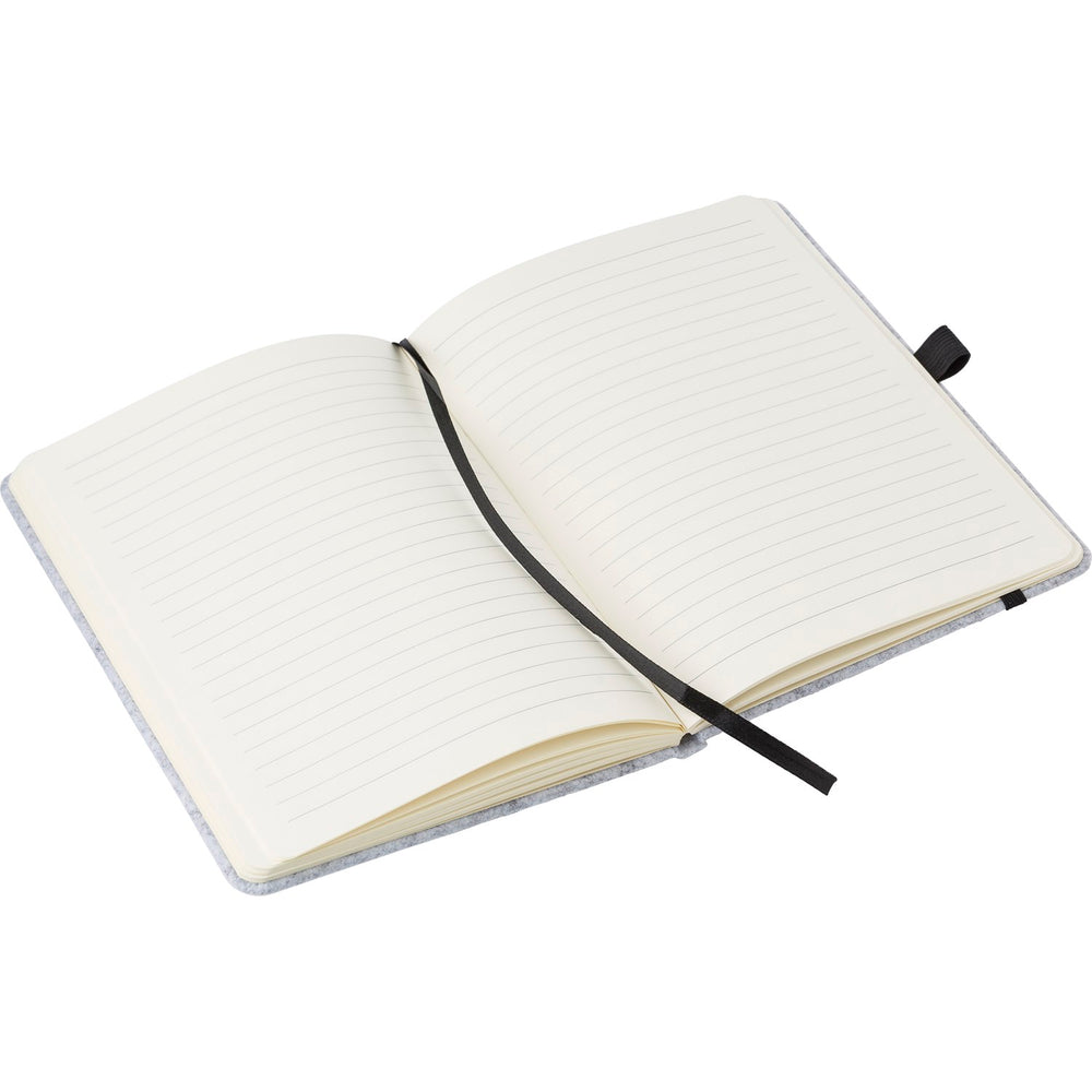 Treworgie RPET felt notebook (A5)