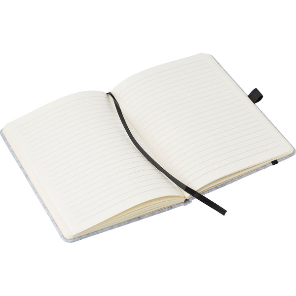 Branded Treworgie RPET felt notebook (A5)