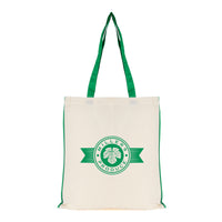 5oz NATURAL cotton shopper bag with piping trim + handles