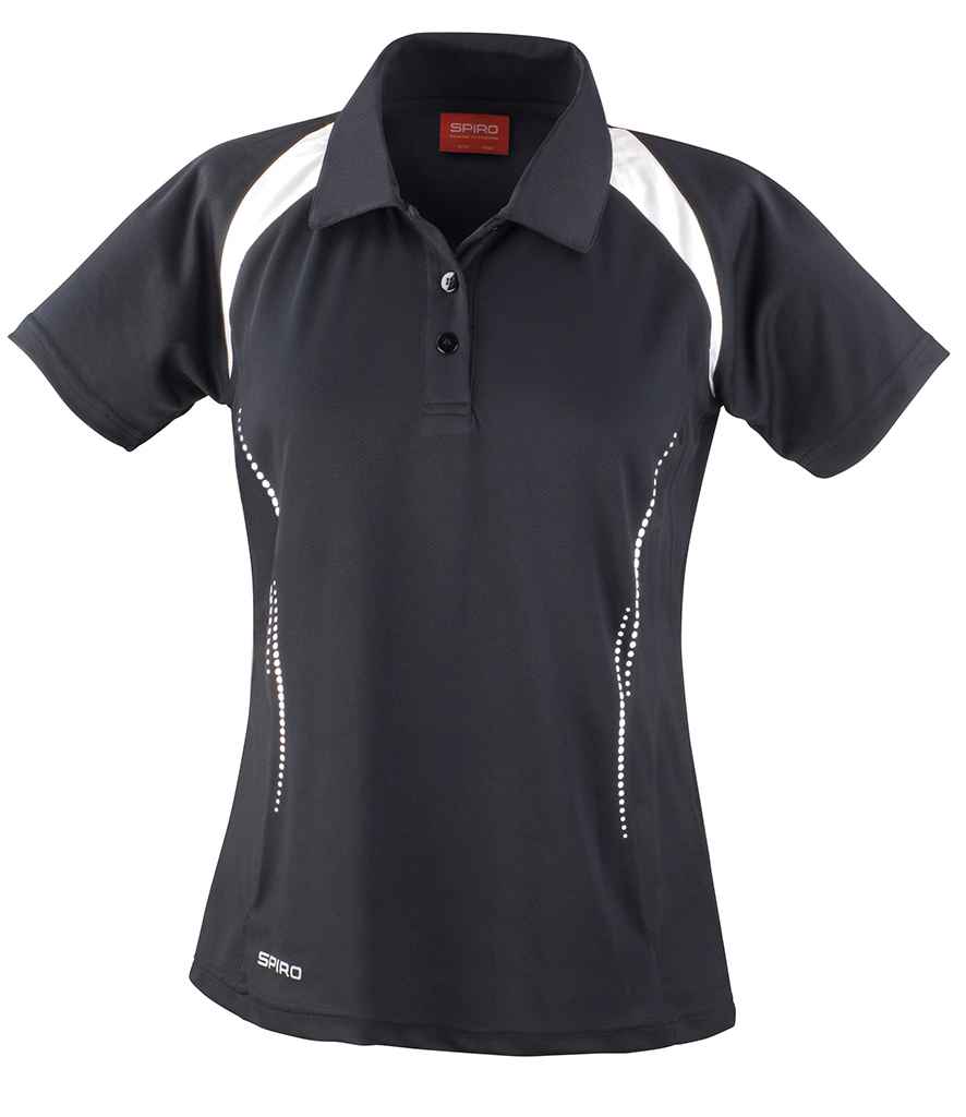 Spiro Ladies Team Spirit Polo Shirt Black/White