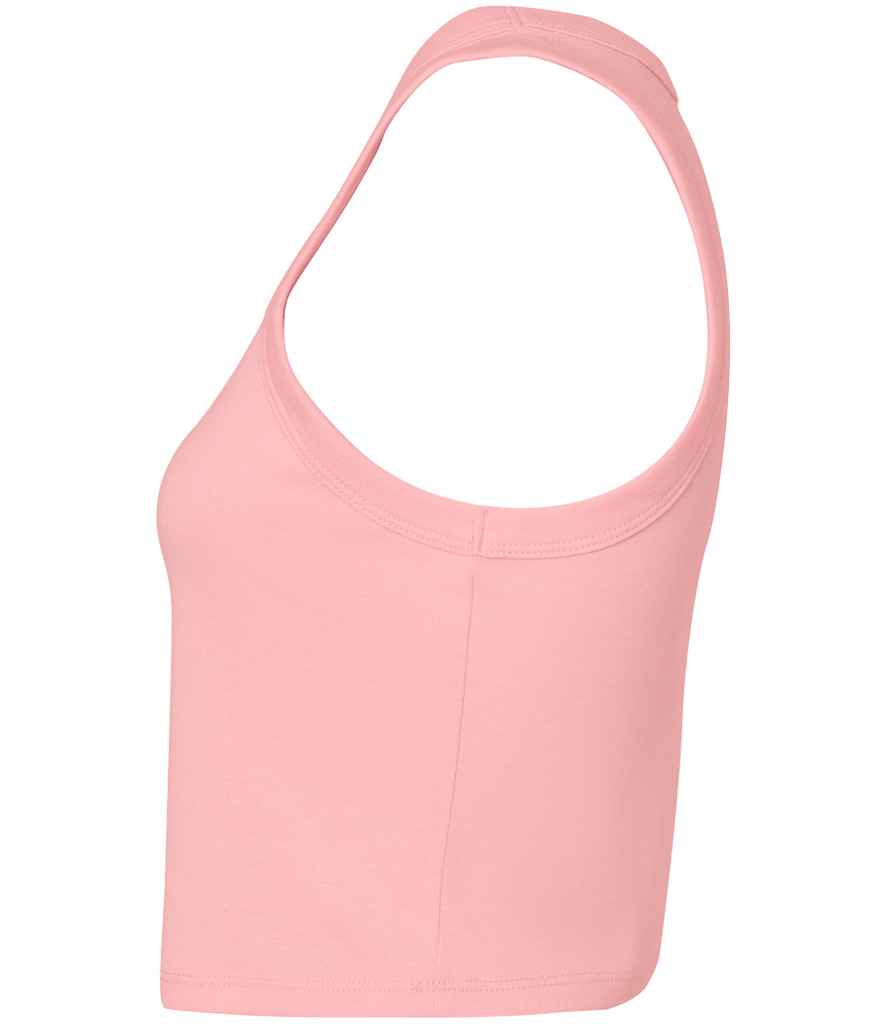 Bella Ladies Micro Rib Racer Tank Top Solid Pink Blend