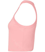 Bella Ladies Micro Rib Racer Tank Top Solid Pink Blend