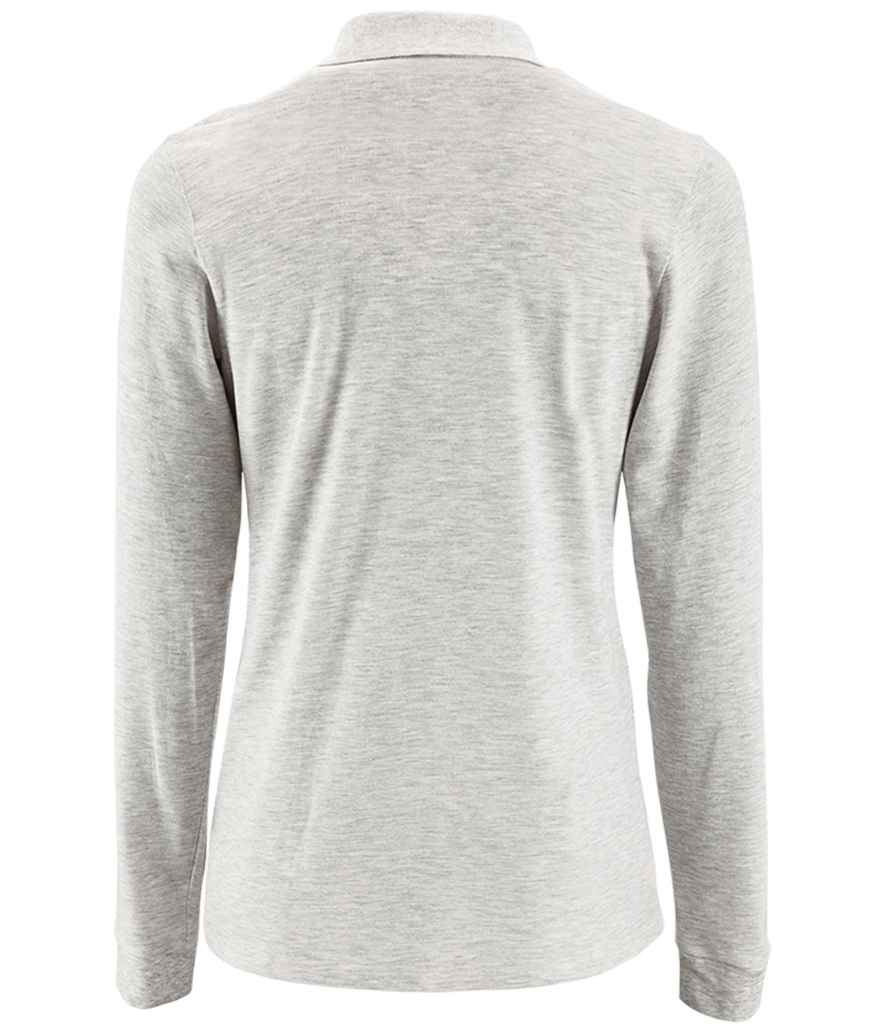 SOL'S Ladies Perfect Long Sleeve Piqué Polo Shirt Ash