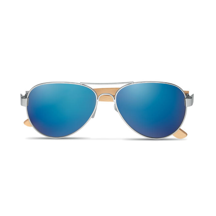 Branded Bamboo sunglasses in pouch