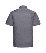 Russell Collection Short Sleeve Easy Care Poplin Shirt Convoy Grey