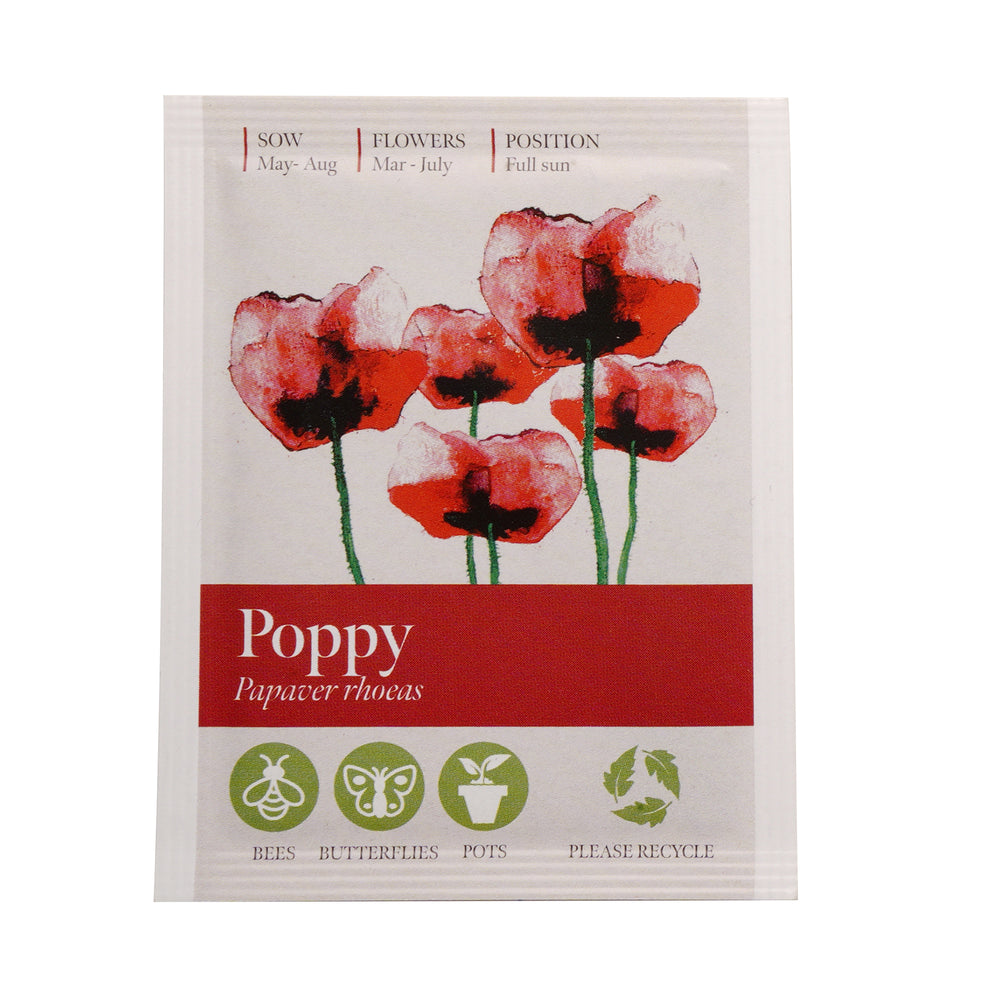 Seed Packet with Sticker to back Poppy