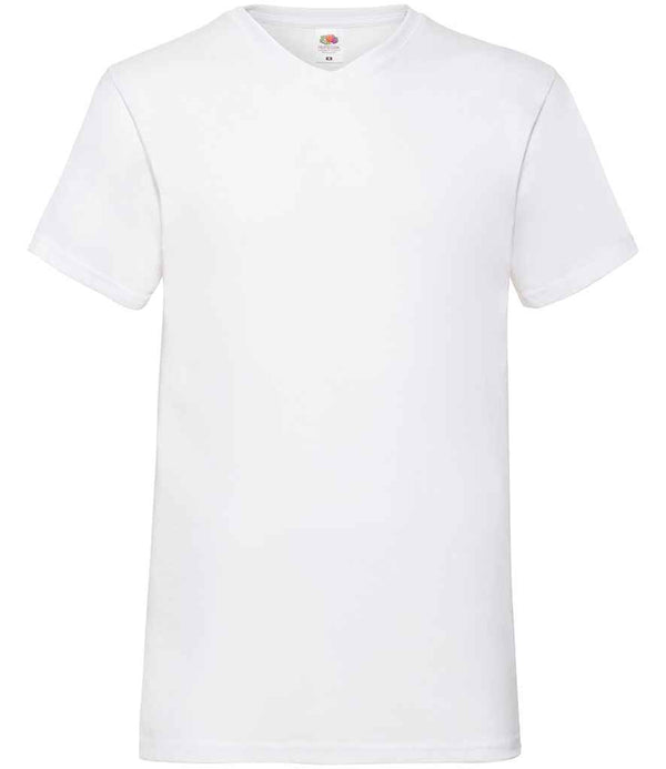Fruit of the Loom V Neck Value T-Shirt White