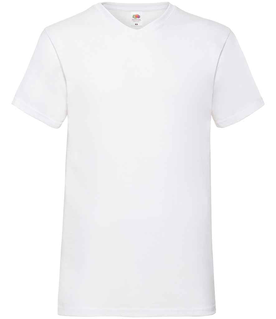 Fruit of the Loom V Neck Value T-Shirt White