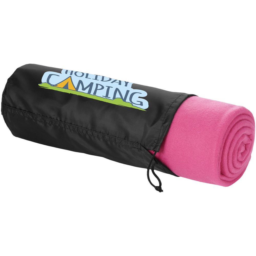 Huggy fleece plaid blanket with carry pouch