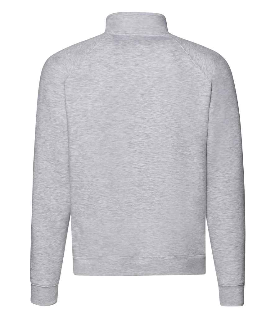 Fruit of the Loom Premium Zip Neck Sweatshirt Heather Grey