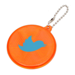 Branded Round Hard Reflective Keyrings