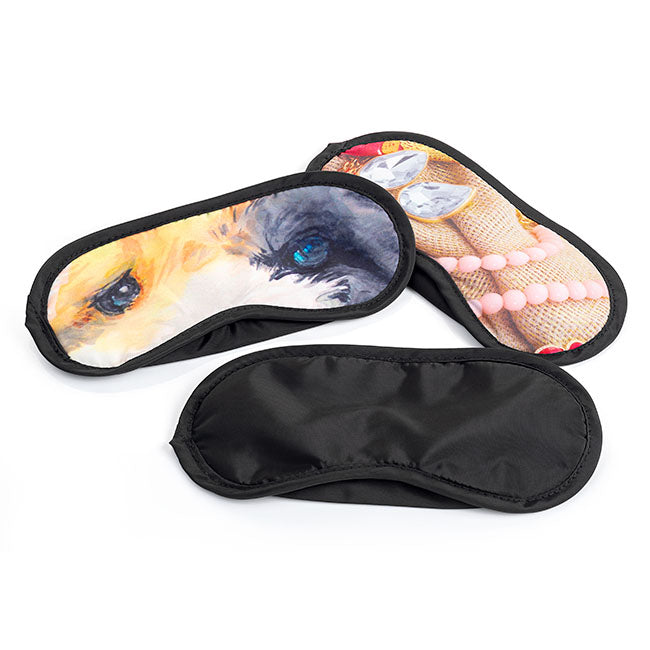 Black rPET Sleep Eye Mask Full Colur Sublimation Printed