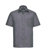 Russell Collection Short Sleeve Easy Care Poplin Shirt Convoy Grey