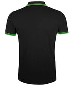 SOL'S Pasadena Tipped Cotton Piqué Polo Shirt Black/Lime Green