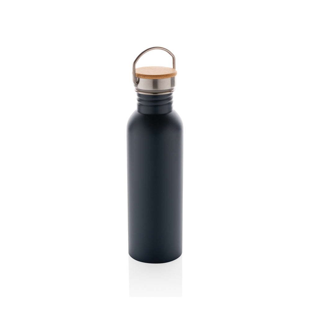 Branded Modern stainless steel bottle with bamboo lid