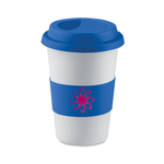 Branded Ceramic mug w/ lid and sleeve