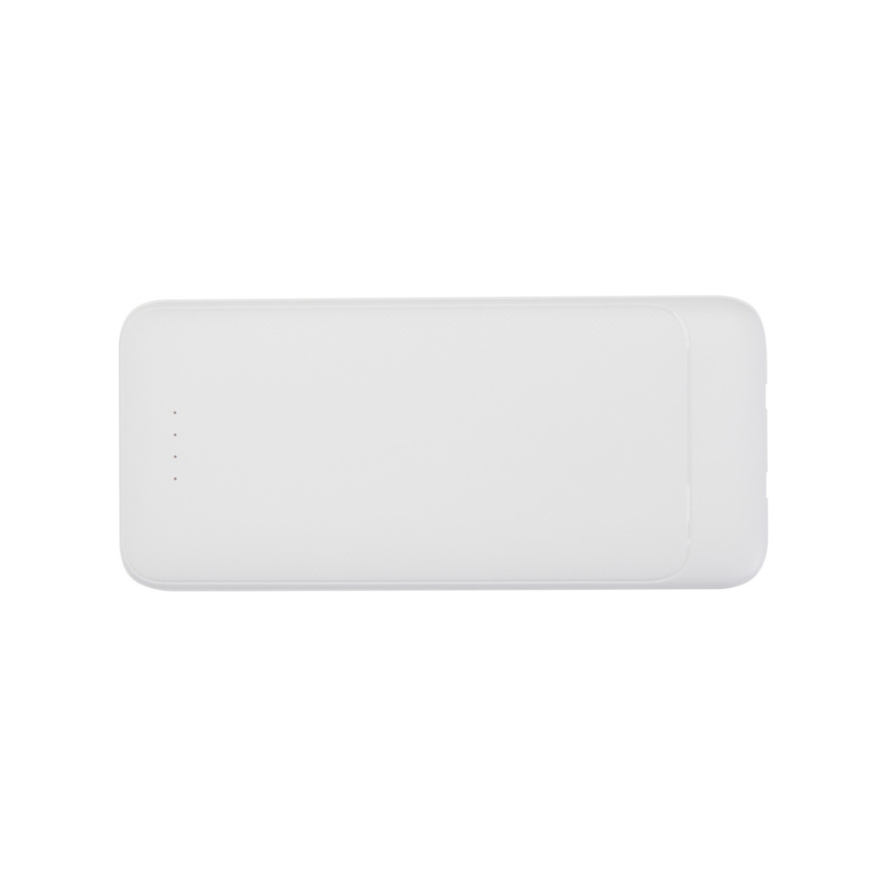Adhil 10.000 mAh 10W recycled plastic power bank with 2 built-in cables