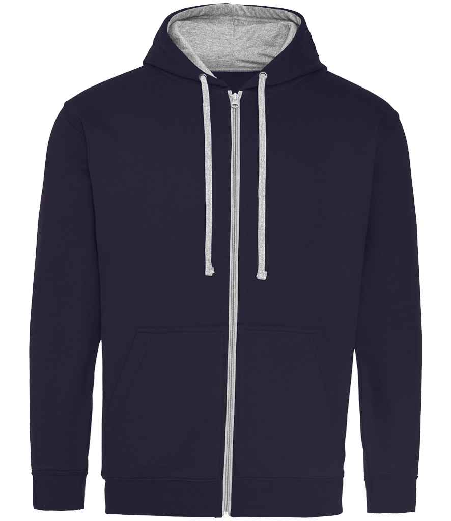 AWDis Varsity Zoodie New French Navy/Heather Grey