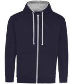 AWDis Varsity Zoodie New French Navy/Heather Grey