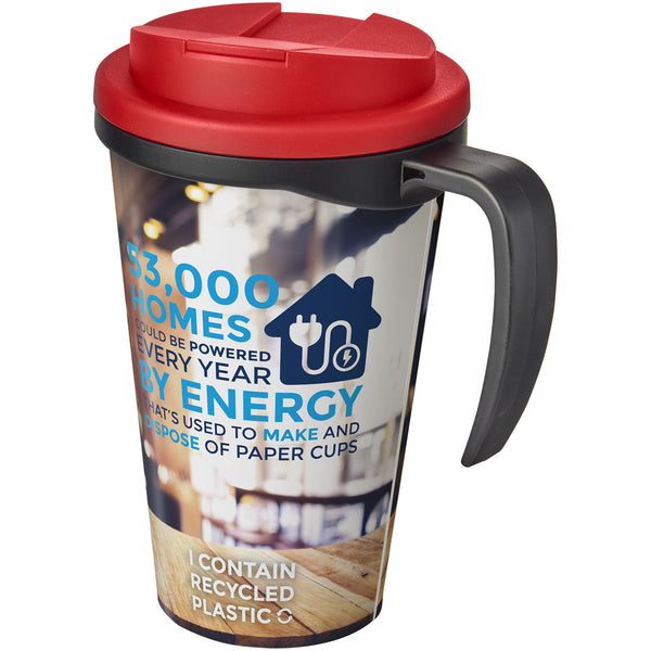 Branded Brite-Americano® Grande 350 ml mug with spill-proof lid
