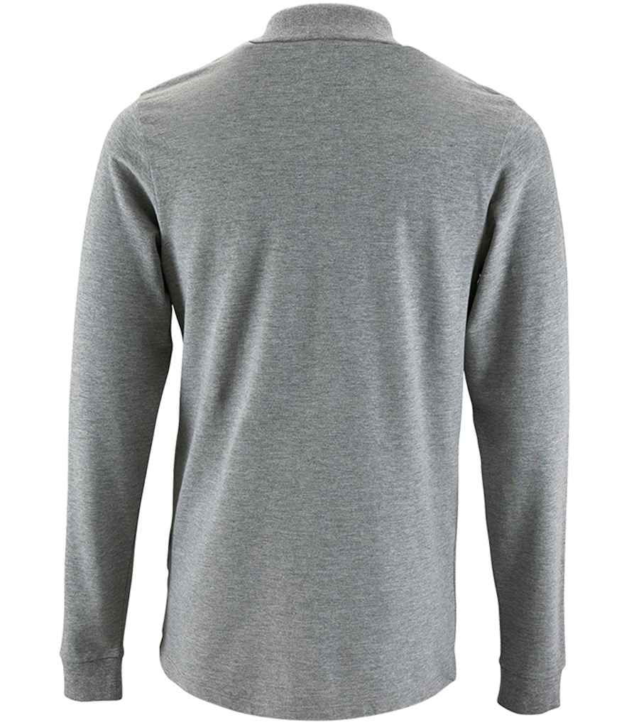 SOL'S Perfect Long Sleeve Piqué Polo Shirt Grey Marl
