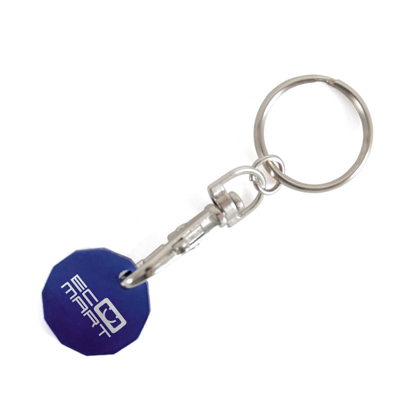 Aluminium 12-sided GBP Trolley Coin On Trigger Clip + Split Ring