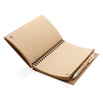 Cork spiral notebook with pen