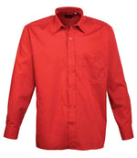 Premier Long Sleeve Poplin Shirt Red