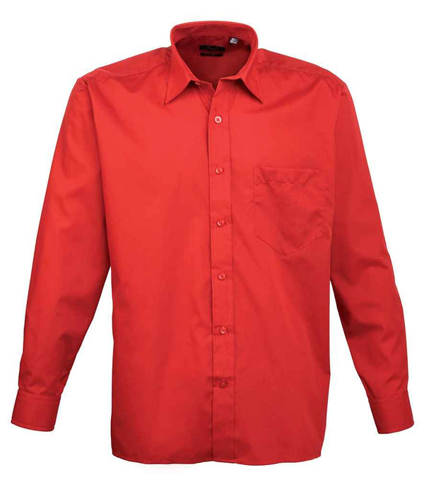 Premier Long Sleeve Poplin Shirt Red
